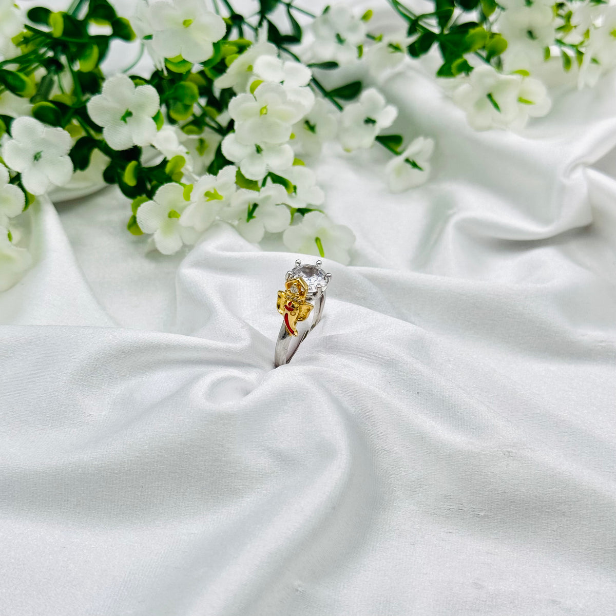 Women 925 Silver Ganesha Ring with 22k Gold Plating WGR24