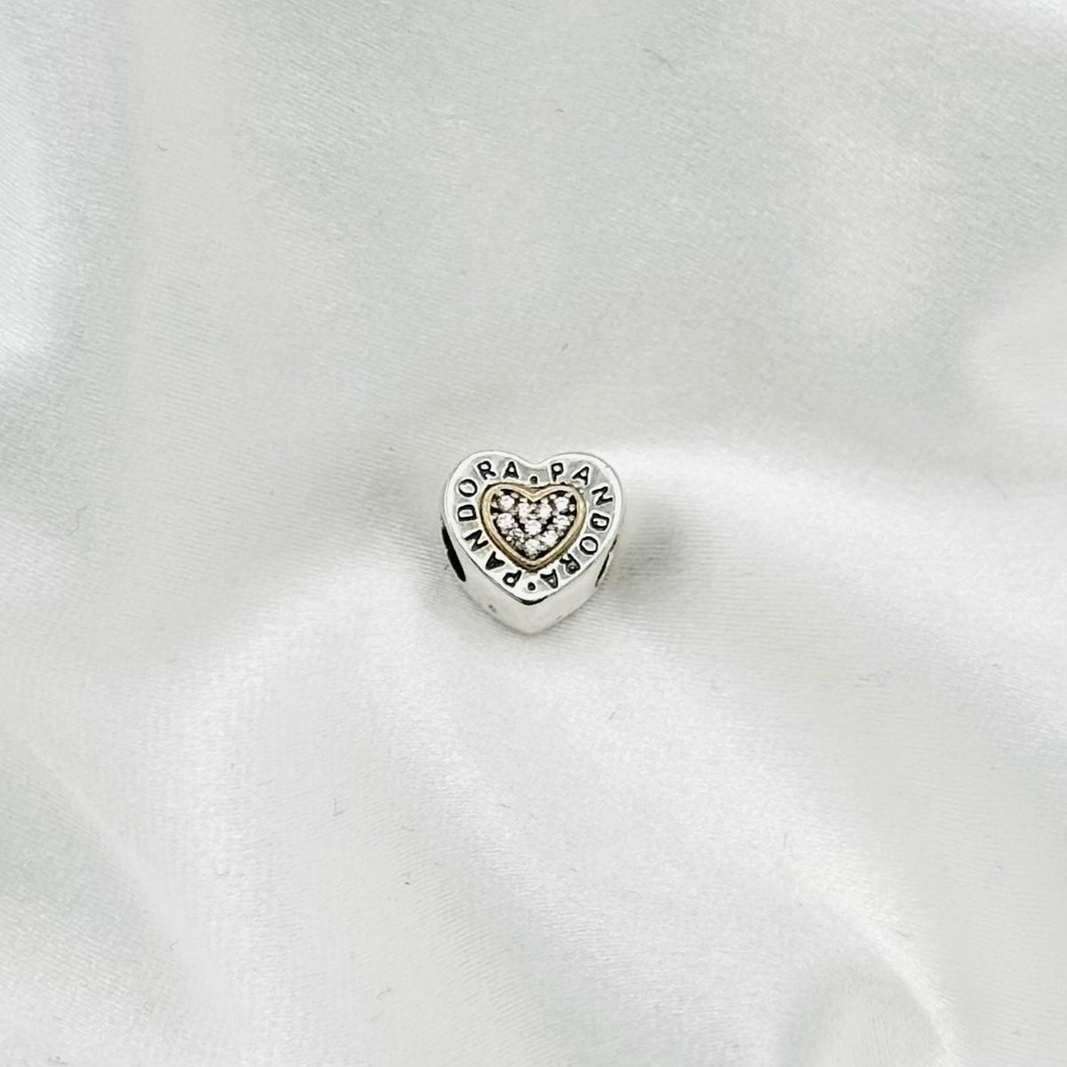 Pandora Signature Heart 925 Sterling Silver Charm PDC128