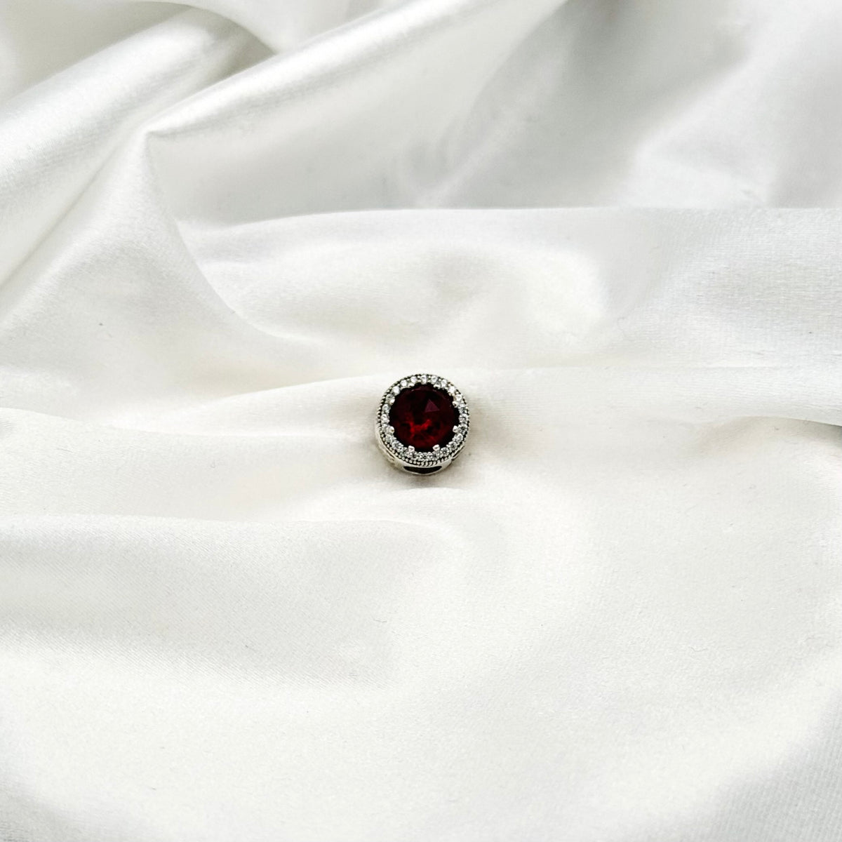 Pandora Sparkling Cerise/ Belle’s Radiant Rose 925 Sterling Silver Charm PDC135