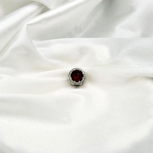 Pandora Sparkling Cerise/ Belle’s Radiant Rose 925 Sterling Silver Charm PDC135