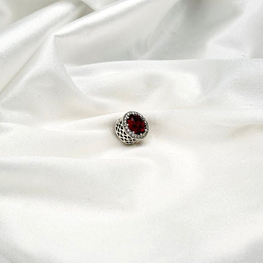 Pandora Sparkling Cerise/ Belle’s Radiant Rose 925 Sterling Silver Charm PDC135