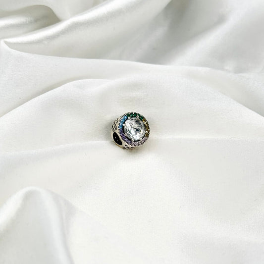 Pandora Radiant Hearts Multi-coloured Sterling Silver Dangle Cz Charm PDC148