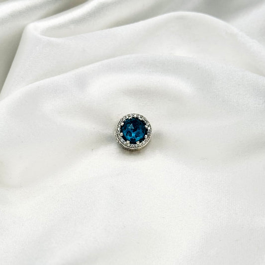 Pandora Sparkling Dark Blue Charm in Sterling Silver PDC155