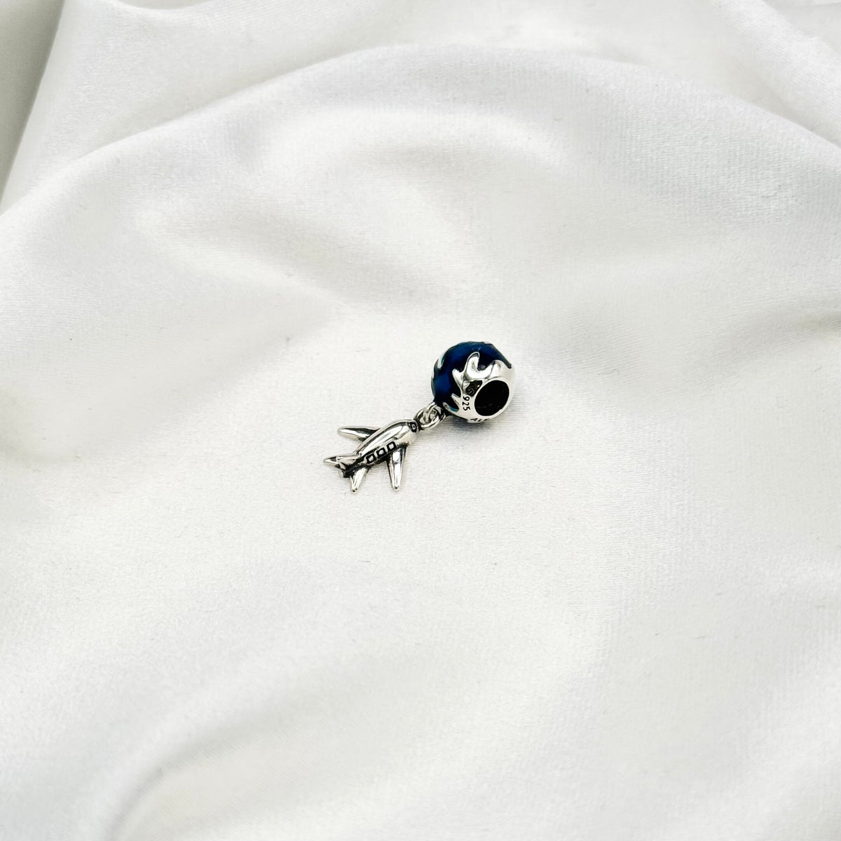 Pandora Airplane with Globe Charm in Sterling Silver PDC156