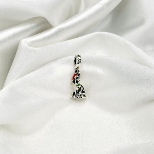Pandora X Disney Pluto Christmas Gift Dangle Charm in Sterling Silver PDC160