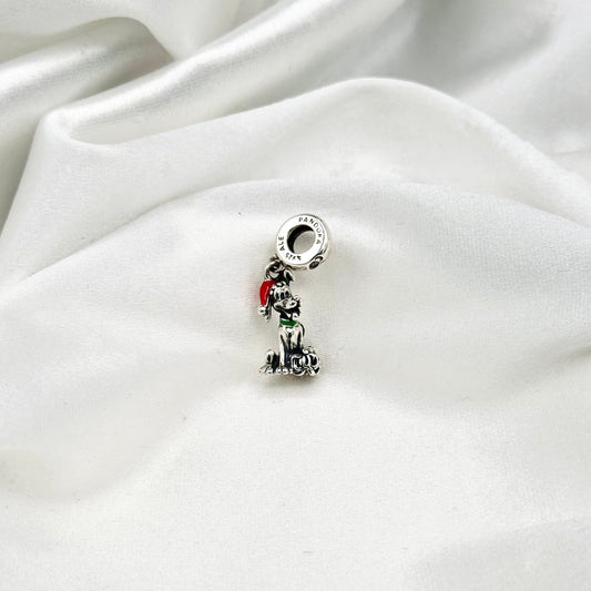 Pandora X Disney Pluto Christmas Gift Dangle Charm in Sterling Silver PDC160