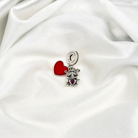 Pandora Disney Mickey & Minnie Mouse Love Dangle Charm in Sterling Silver PDC163
