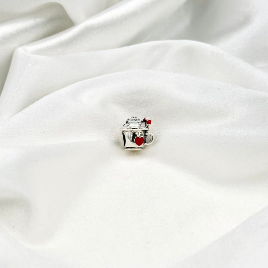 Pandora Warm Cocoa & Candy Cane Charm in Sterling Silver PDC182