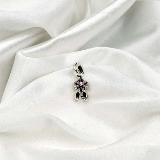Pandora Pink Ballerina Shoes Dangle Charm in Sterling Silver PDC187
