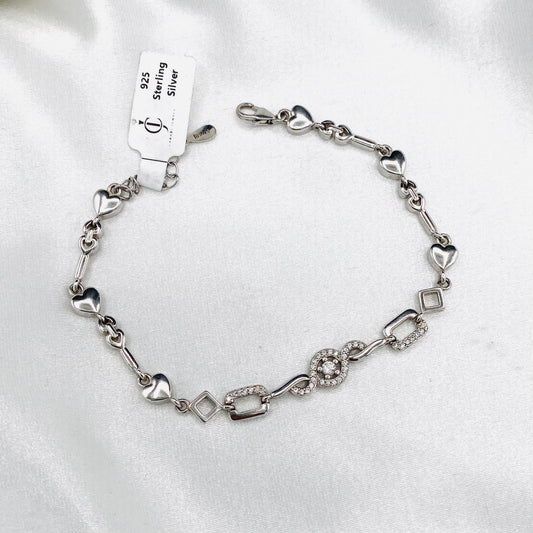 WBI11 Women Italian Sterling Silver 925 Bracelet with Moissanites