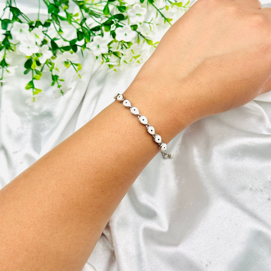Verstellbares Nazar-Armband in Pink für Damen aus Sterlingsilber WBE07