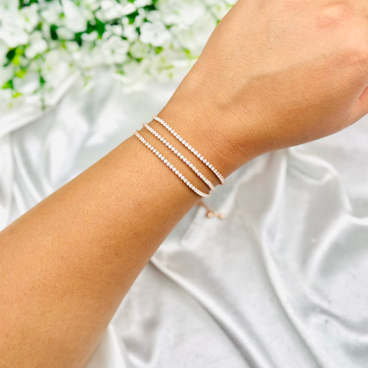 Women Triple Layer Rosegold Tennis Bracelet In 925 Silver WBT52