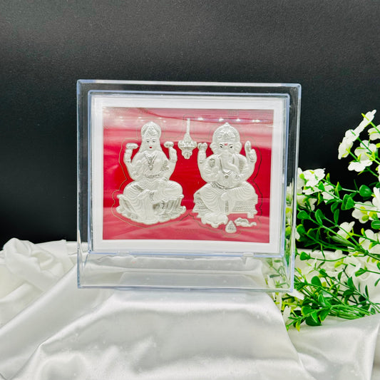 Laxmi Ganesh Ji Frame in 999 Silver (Large) PSF15
