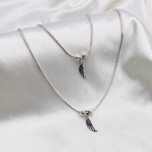 Women Tribal Wing Oxidized 925 Silver Anklet WAO08