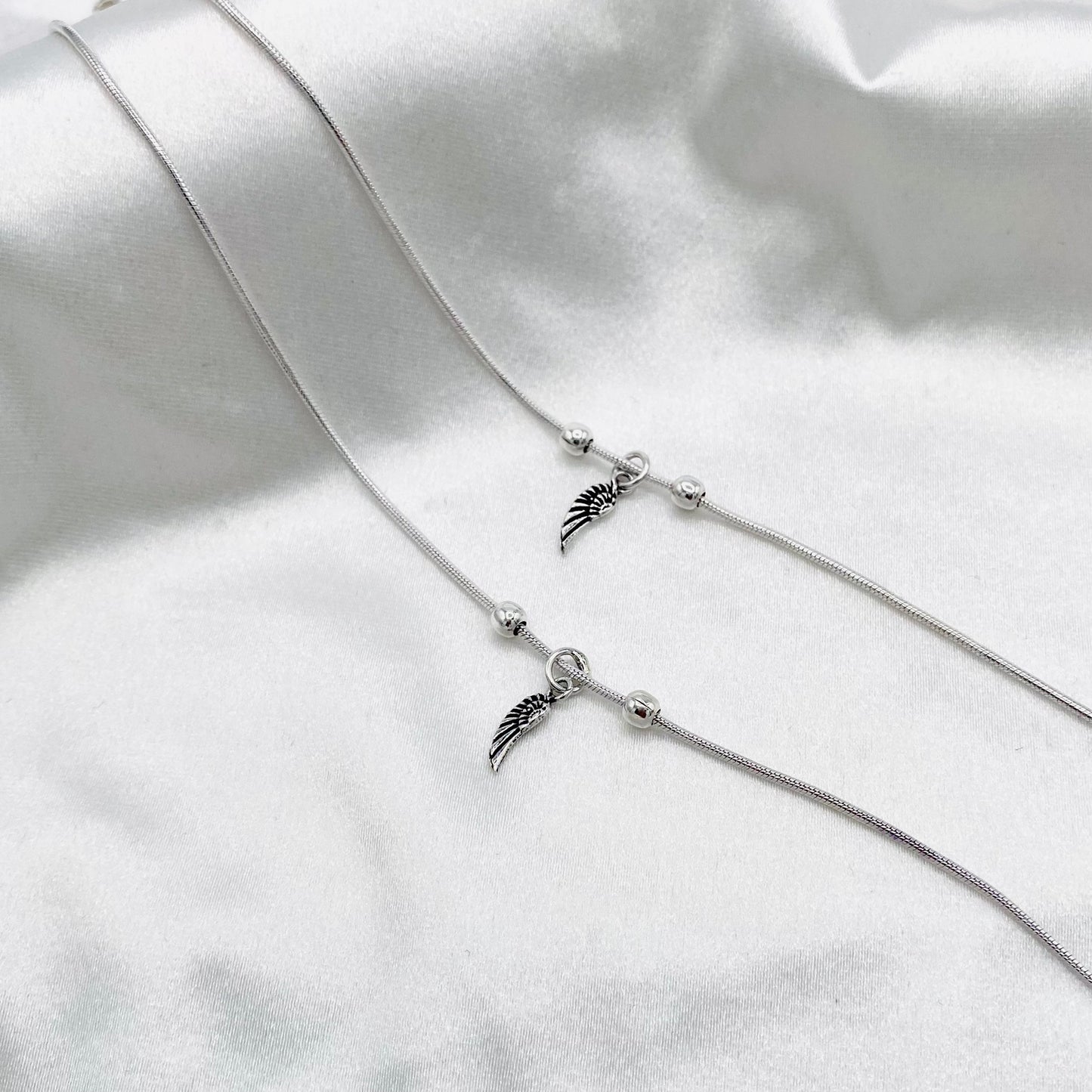 Women Tribal Wing Oxidized 925 Silver Anklet WAO08