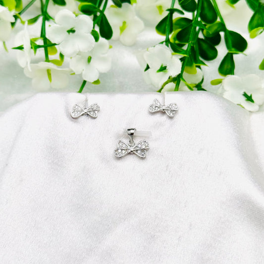 Women's 925 Silver Heart Pendant with Earring set SPI27