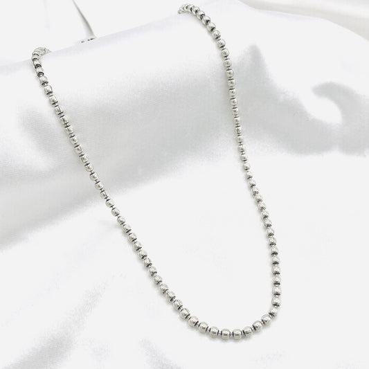 Unisex Beaded Oxidised 925 Silver Chain UCO03