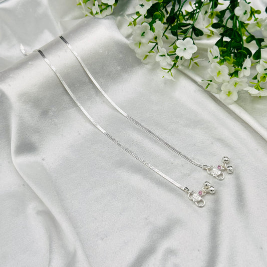Women Snake Chain Anklet In Pure Silver WAS09