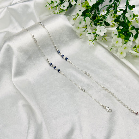Women Pure Silver Evil Eye Anklet WAS14