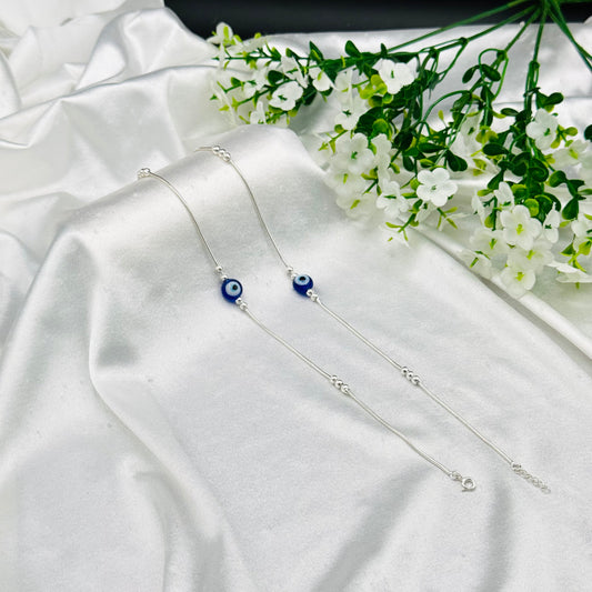 Women 925 Silver Evil Eye Anklet WAS03