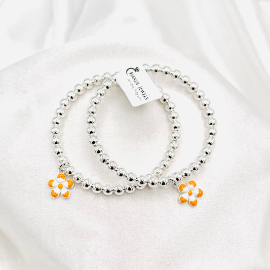 Sunflower Charm Kids Bangle 925 Sterling Silver BKS13