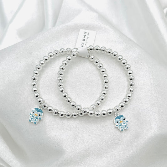 Penguin Charm Kids Bangle 925 Sterling Silver BKS14