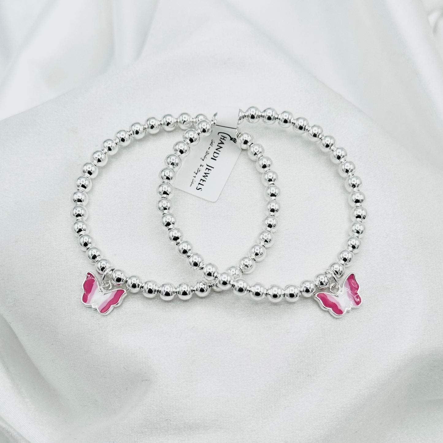 Butterfly Charm Kids Bangle 925 Sterling Silver BKS15