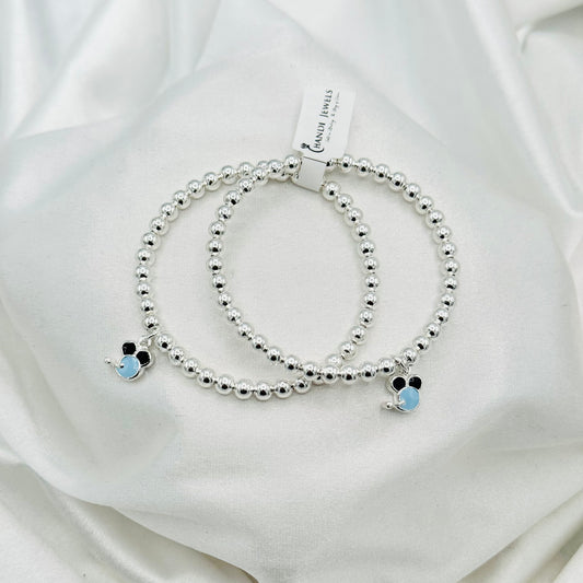 Mickey Charm Kids Bangle 925 Sterling Silver BKS17