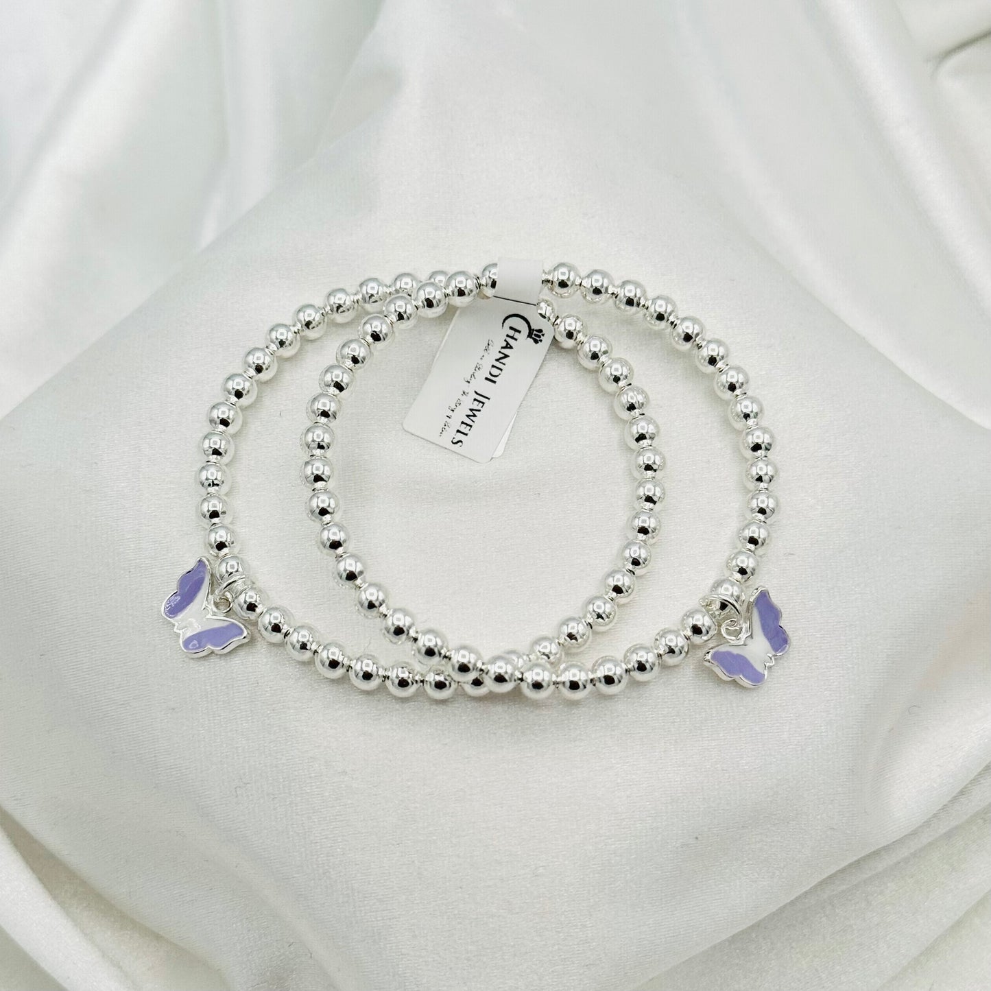 Butterfly Charm Kids Bangle 925 Sterling Silver BKS22