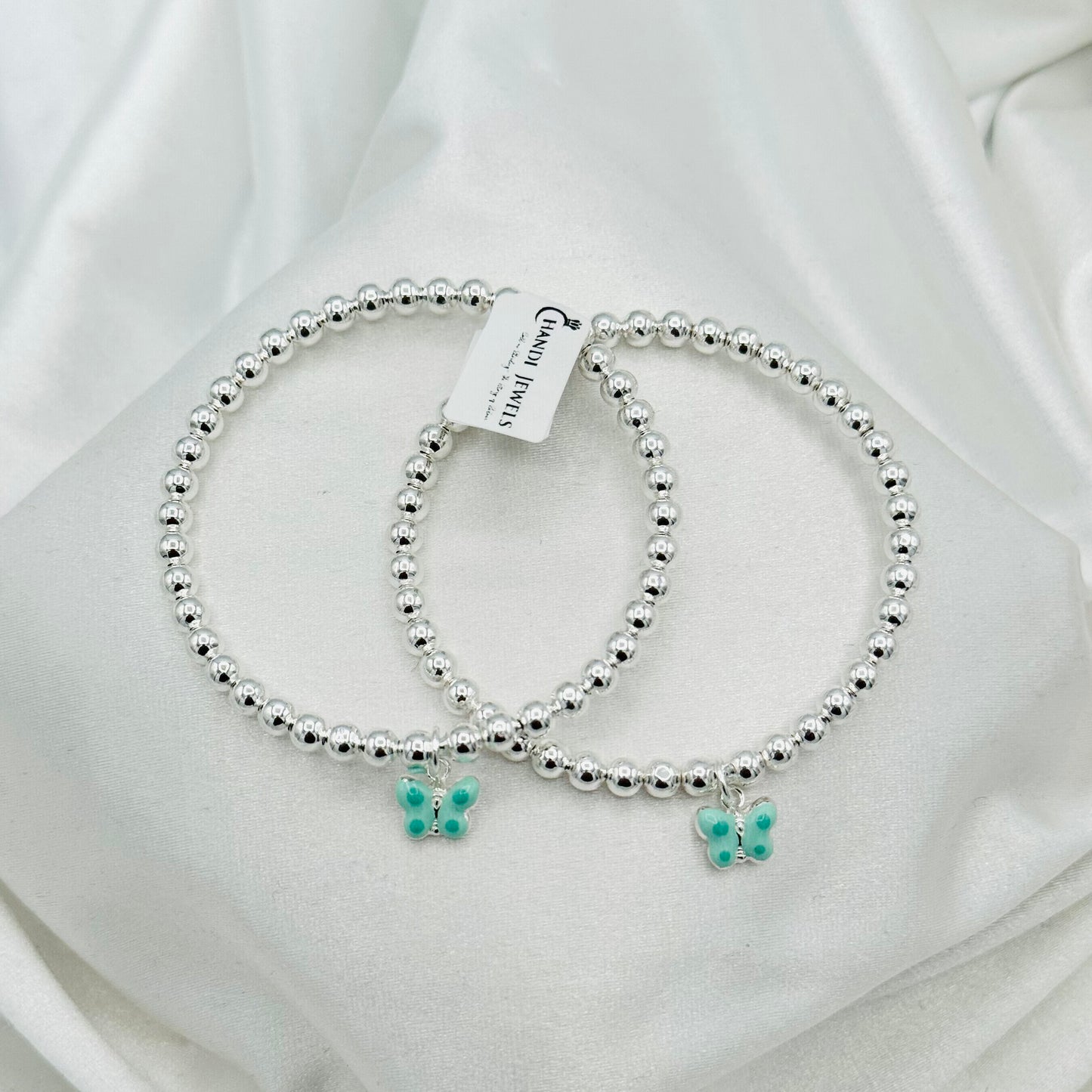 Butterfly Charm Kids Bangle 925 Sterling Silver BKS29