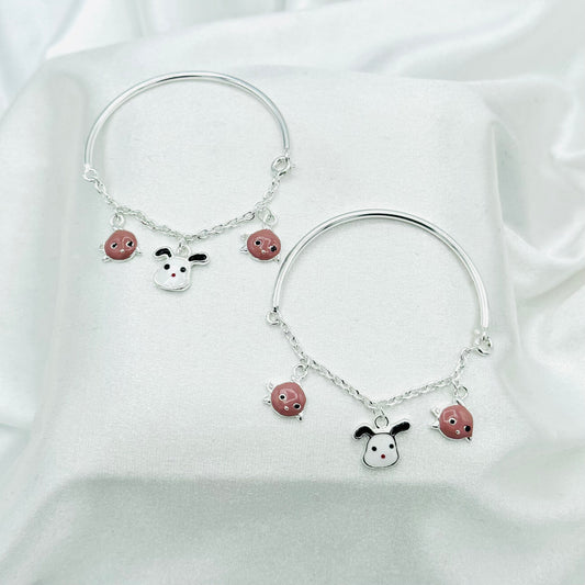 Dog Fish Charms Kids Bracelet 925 Sterling Silver BBS14