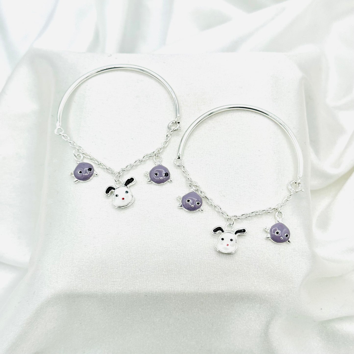Dog Fish Charms Kids Bracelet 925 Sterling Silver BBS15