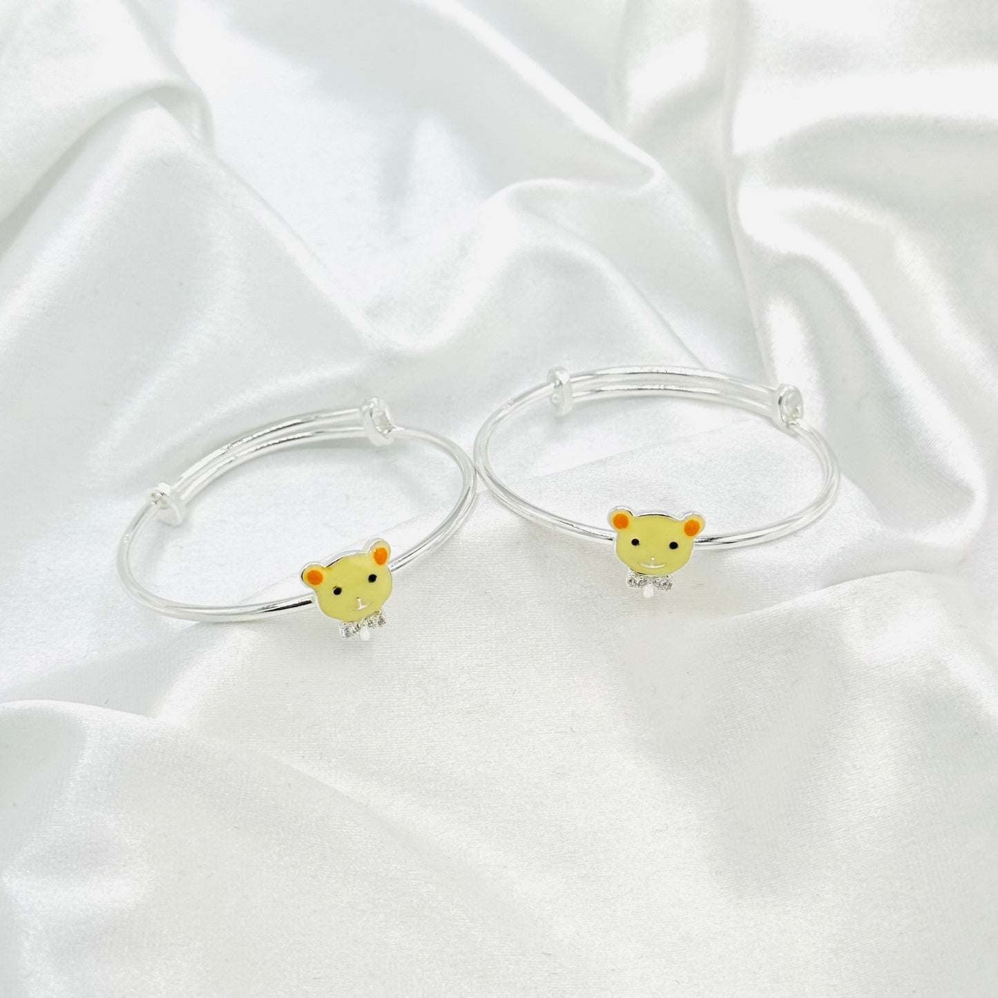 Yellow Bear Kids Adjustable Bangle 925 Sterling Silver BKS08