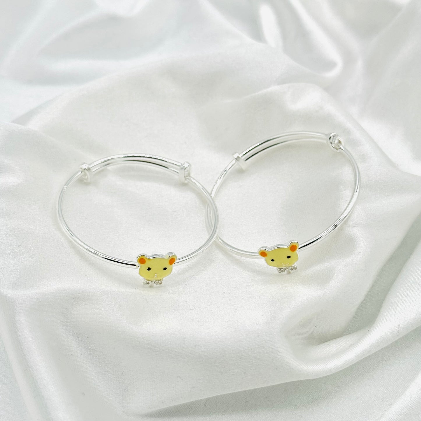 Yellow Bear Kids Adjustable Bangle 925 Sterling Silver BKS08