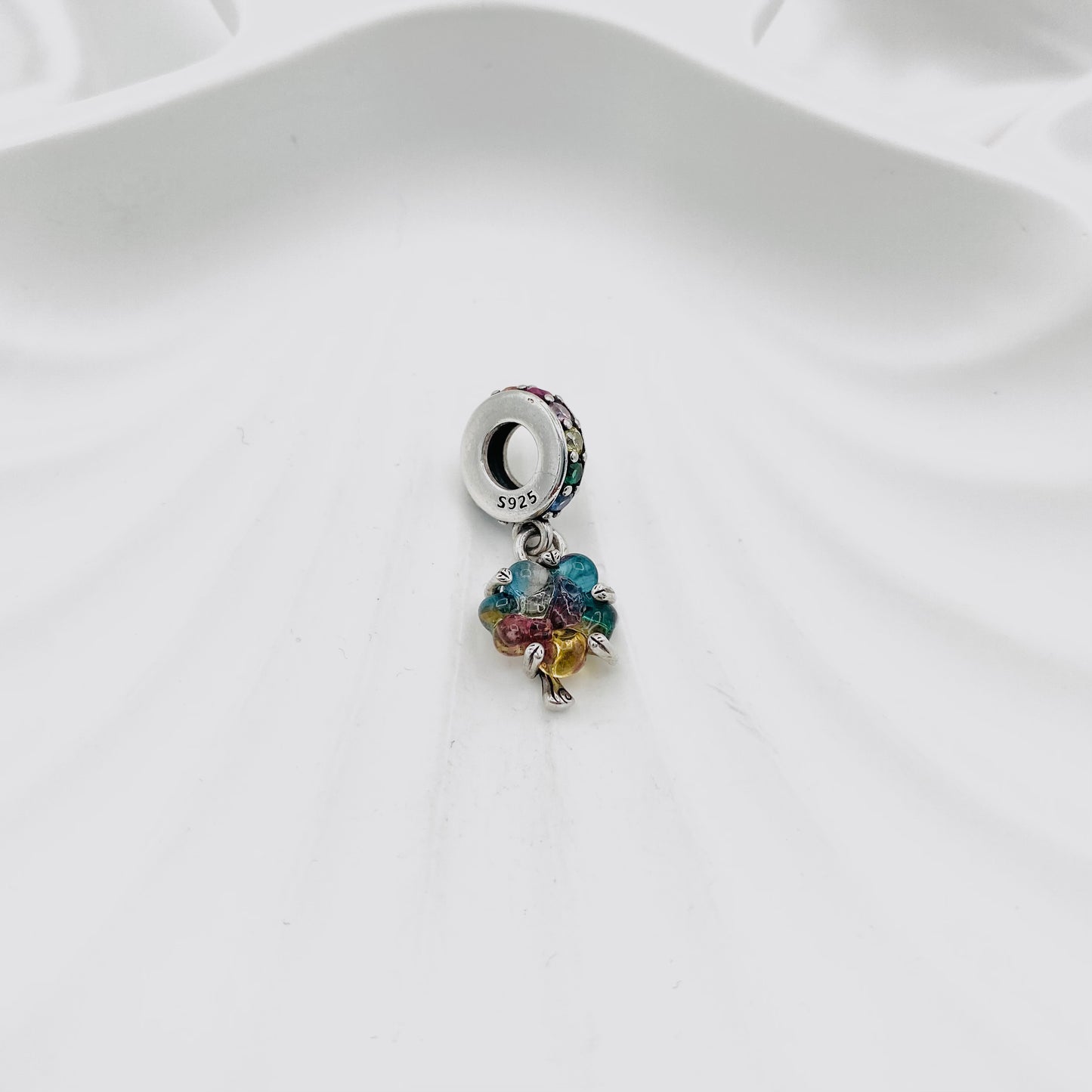 Pandora Togetherness tree Murano Glass & Crystal Dangle 925 Sterling Silver Charm PDC119