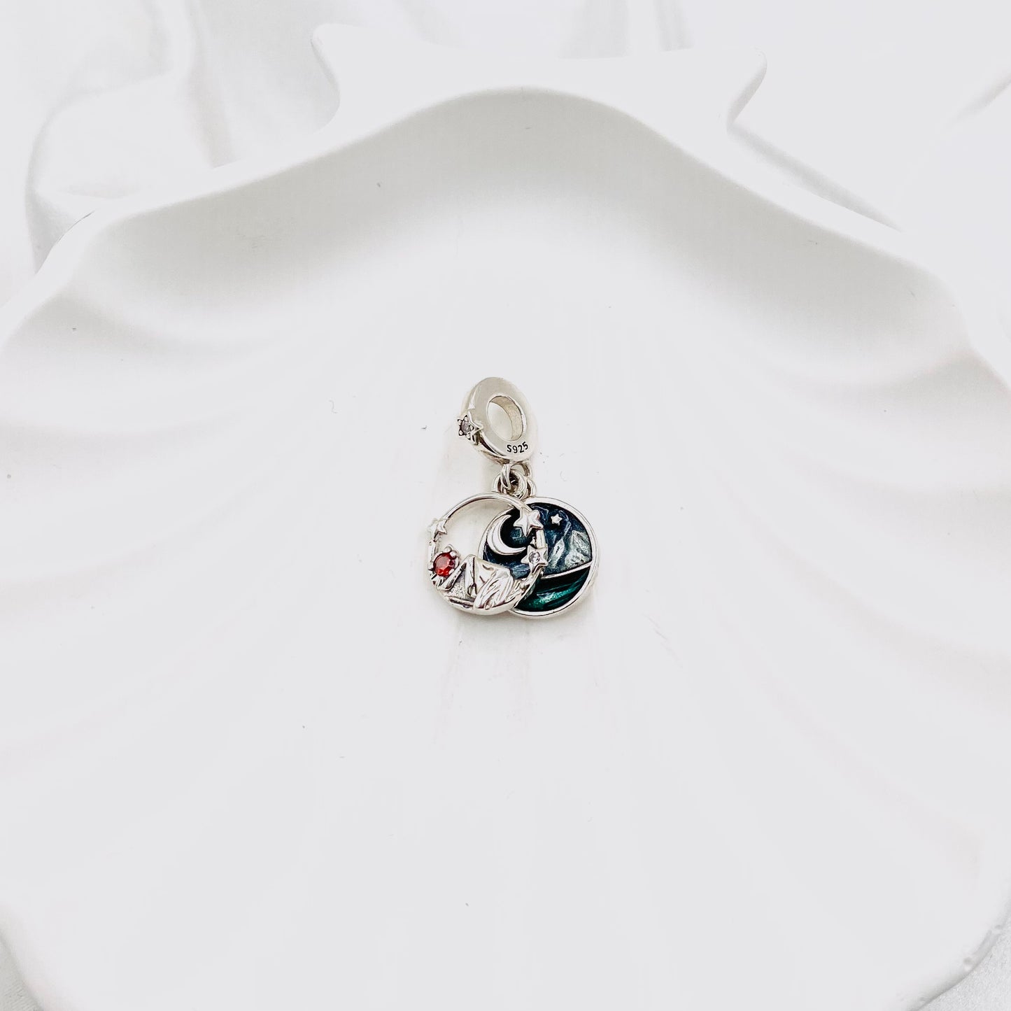 Pandora Camping Night Sky Double Dangle 925 Sterling Silver Charm PDC120