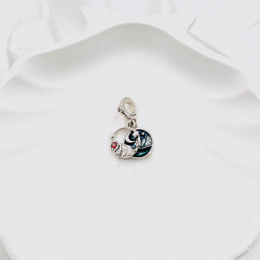 Pandora Camping Night Sky Double Dangle 925 Sterling Silver Charm PDC120