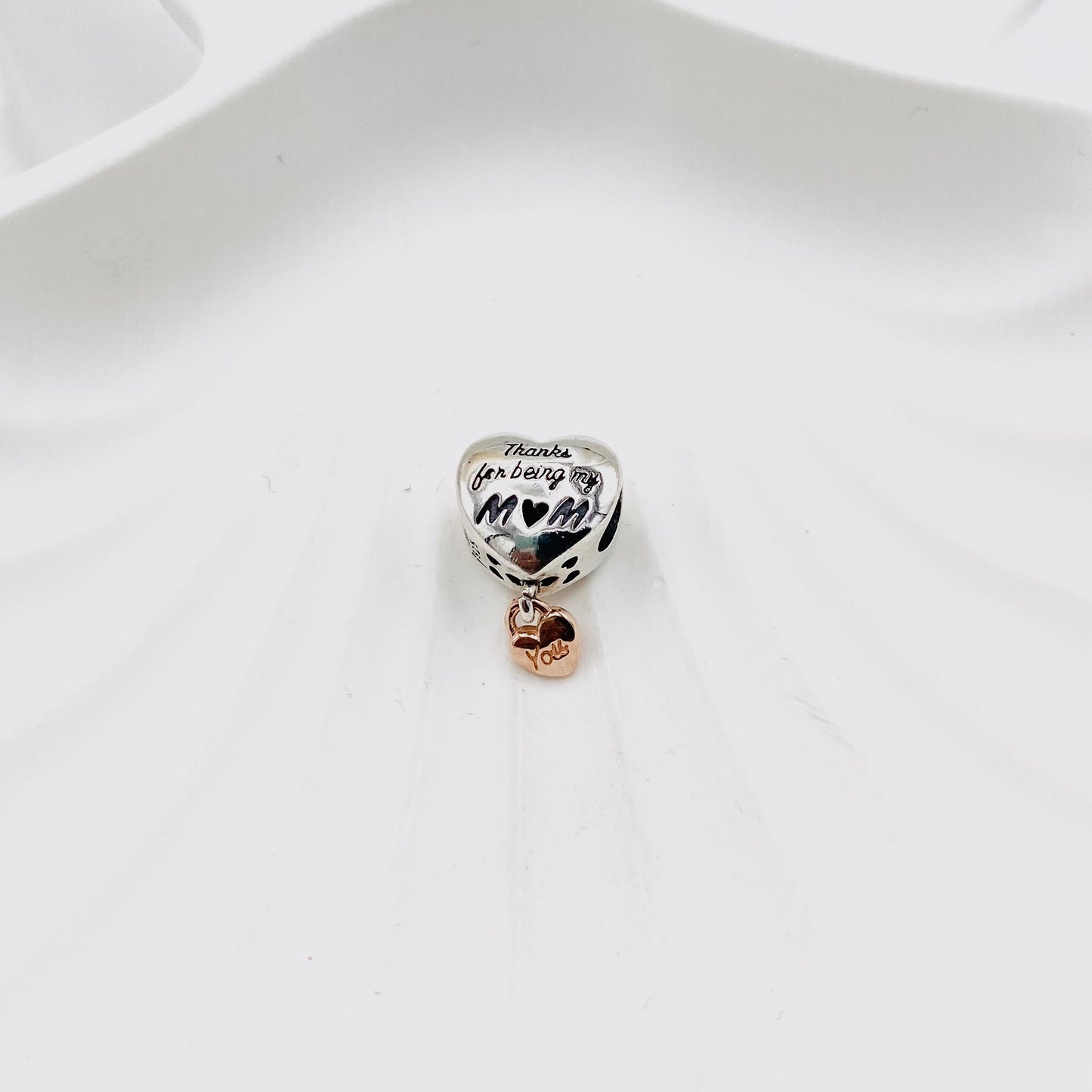 Pandora Love You Mom Heart 925 Sterling Silver Charm PDC121