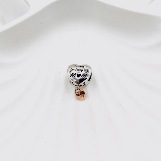 Pandora Love You Mom Heart 925 Sterling Silver Charm PDC121