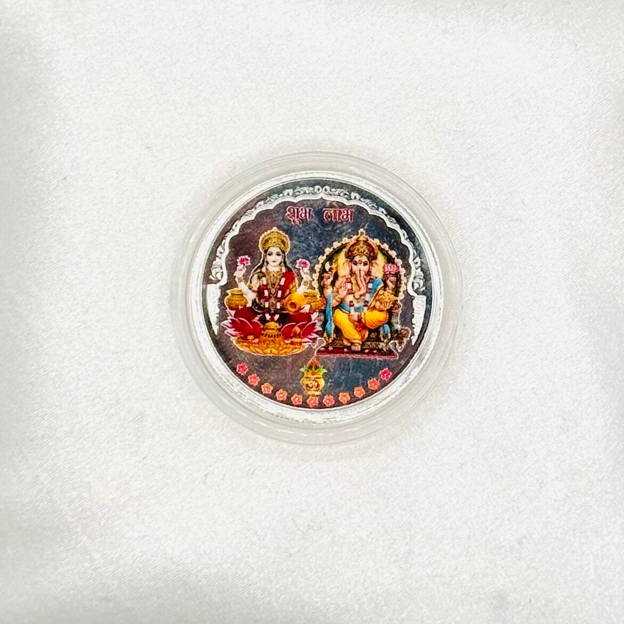 Ganesh Laxmi Ji Pure 999 Silver Coin 10 GMS (Coloured) SCO04