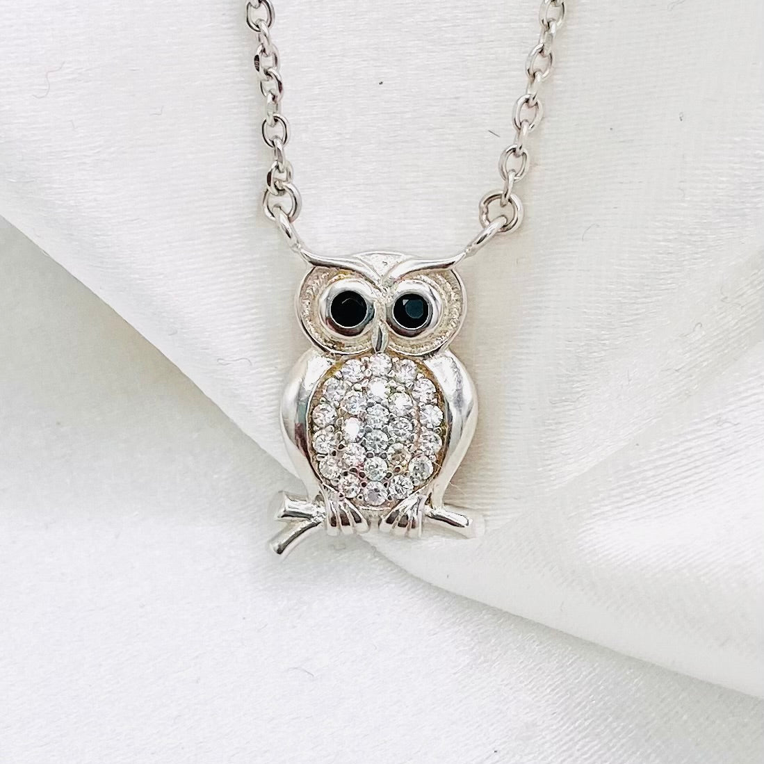Women Sterling Silver Owl Necklace WNI42