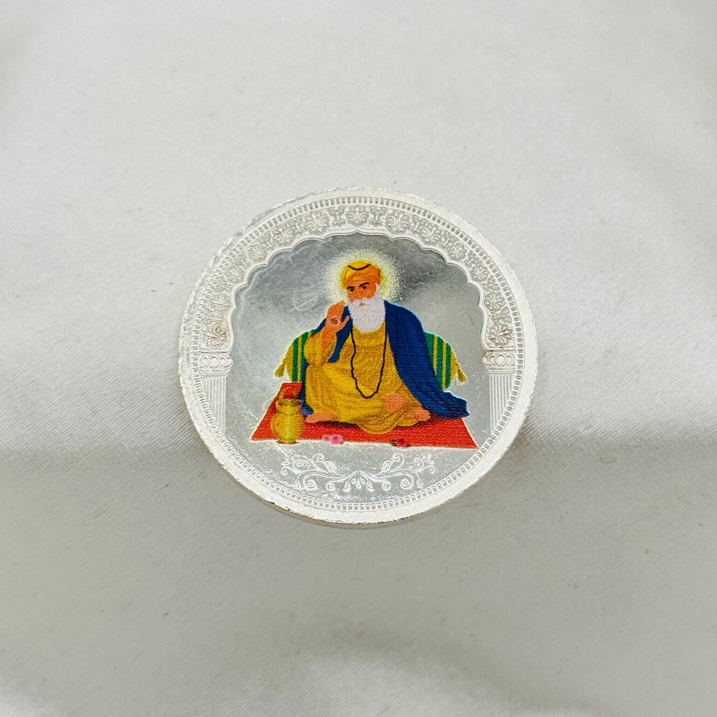 Guru Nanak Dev Ji Pure 999 Silver Coin 20 GMS (Coloured) SCO05
