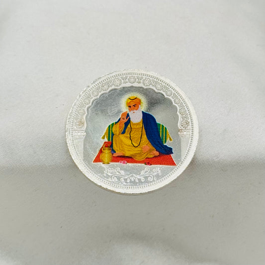 Guru Nanak Dev Ji Pure 999 Silver Coin 20 GMS (Coloured) SCO05