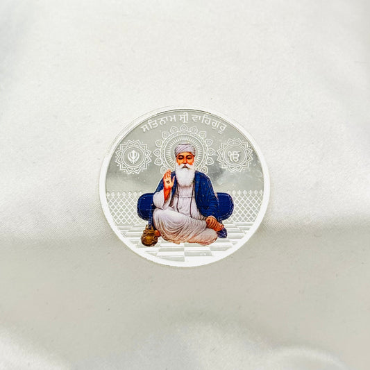 Guru Nanak Dev Ji Pure 999 Silver Coin 20 GMS (Coloured) SCO06