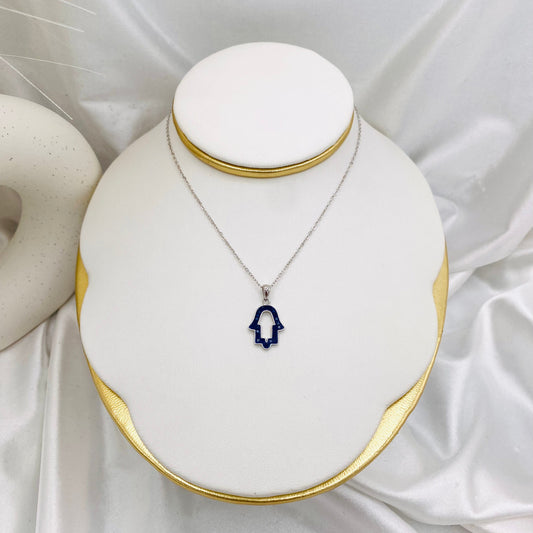 Women Navy 925 Sterling Silver Necklace WNI30