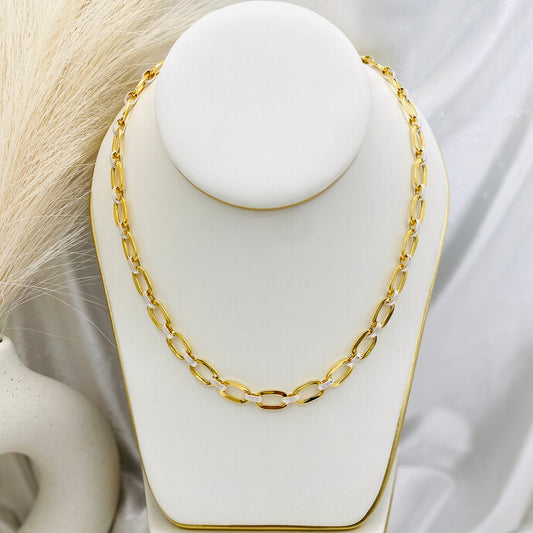 24K Gold Plated Vienna Link Chain in 925 Sterling Silver MCH28