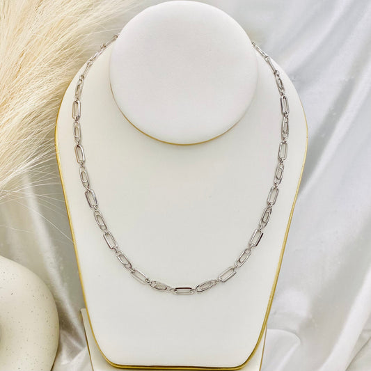 Unisex Paperclip 925 Sterling Silver Chain UCS05