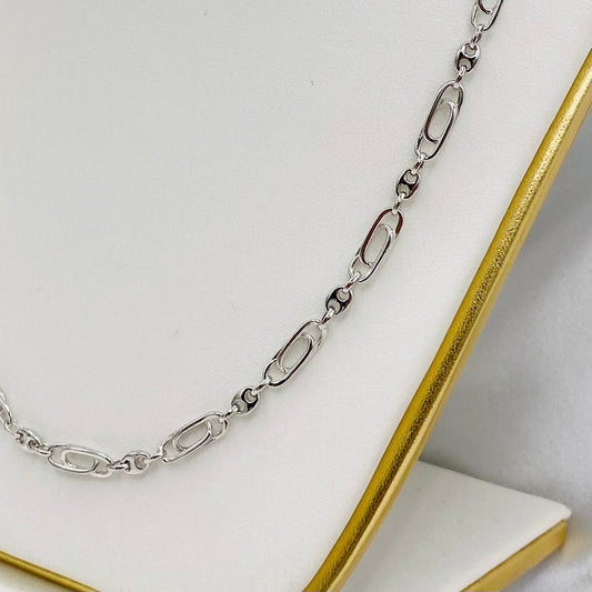 Unisex Double Paperclip 925 Sterling Silver Chain UCS03