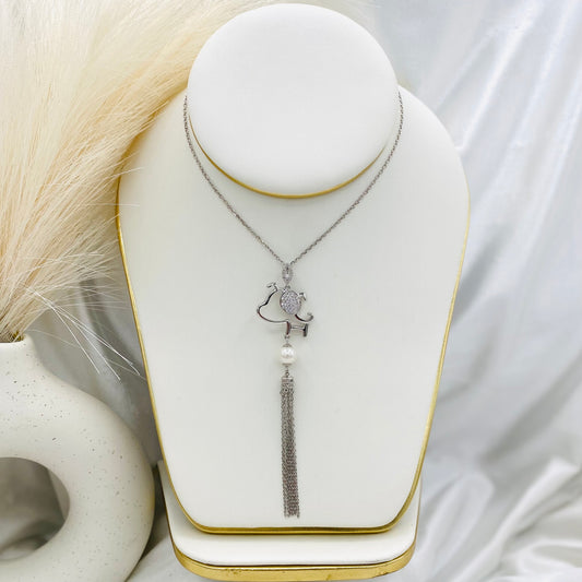 Women Sterling Silver Dangler Necklace WNI59