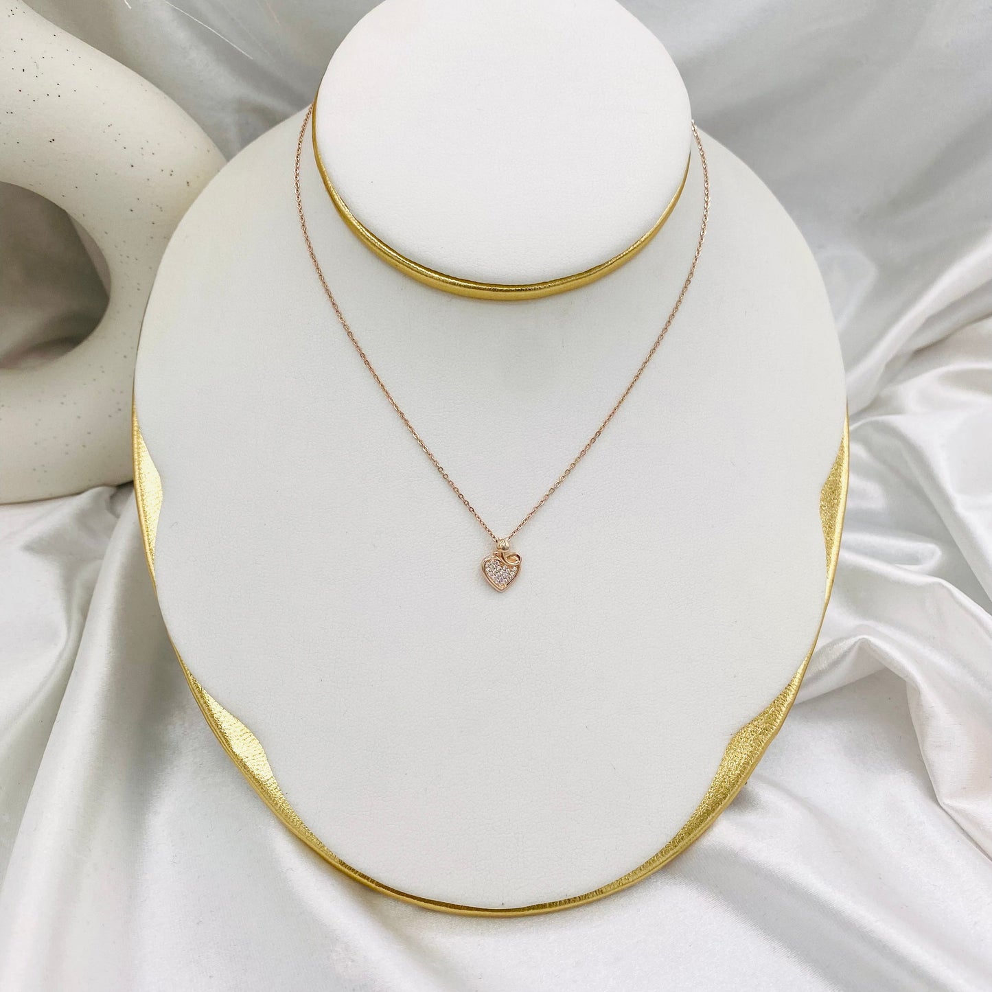 Women Rosegold Heart Necklace WNI58